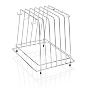 Essentials Schneidbretthalter für 6 Bretter bis max. 2 cm, 29,5 x 25,5 x 26 cm, Chromnickelstahl