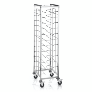 Was Germany Tablettwagen für 12 Tabletts 45,5 x 35,5 cm, 53 x 42 x 180 cm, Chromnickelstahl