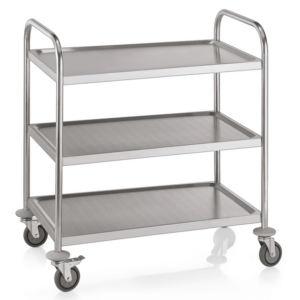 Was Germany Servierwagen CARGO mit 3 Borden, 85 x 53 x 95 cm, Edelstahl