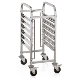 Was Germany Regalwagen CANTINA GN 1/1 für 6 Behälter/12 Tabletts, 55 x 38 x 95 cm, Chromnickelstahl