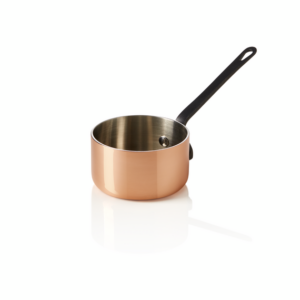 Was Germany Mini Servierkasserolle MINI COPPER 3PLY, mit schwarzem Griff, Ø 8,5 cm, 230 ml, Kupfer/Aluminium