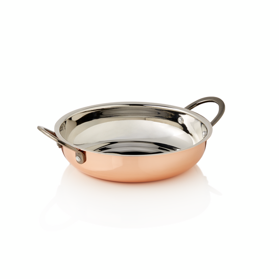 Steel & Style Servierpfanne RUBY, Ø 18 cm, 750 ml, Kupfer, Messing, Chromnickelstahl