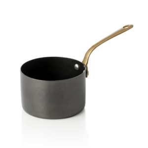 Steel & Style Serviertopf, mit Messinggriff, 280 ml, Ø 9 cm, schwarz, Messing, PVD, Chromnickelstahl