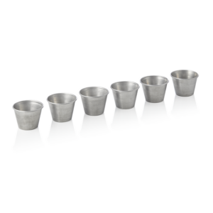 Steel & Style Dipschale Set VINTAGE, Ø 6 cm, Set á 6 Stück, 60 ml, Chromnickelstahl