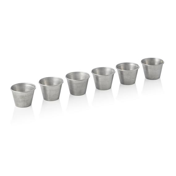 Steel & Style Dipschale Set VINTAGE, Ø 6 cm, Set á 6 Stück, 60 ml, Chromnickelstahl
