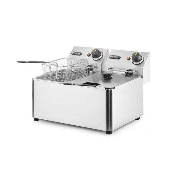Hendi Fritteuse, 2 x 4 l, Kitchen Line, 8L, 230V/6000W, 470x380x(H)315mm