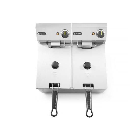 Hendi Fritteuse, 2 x 4 l, Kitchen Line, 8L, 230V/6000W, 470x380x(H)315mm