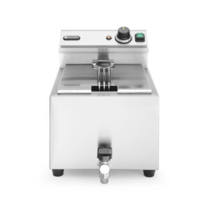 Hendi Fritteuse Profi Line mit Ablasshahn, 8 l, Profi Line, 8L, Hellgrau, 230V/3500W, 305x515x(H)354mm