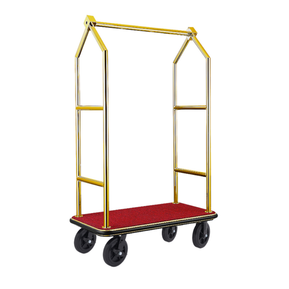 Was Germany Gepäckwagen VOYAGER, 112 x 65 x 190 cm, titanium gold, roter Teppich, Chromnickelstahl 18/8