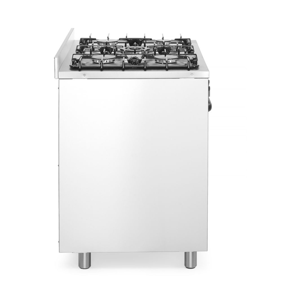 Hendi Gasherd - 5 Kochfelder mit Elektroofen, Kitchen Line, Silber, 230V/2900W, 14,3kW, 900x653x(H)900mm
