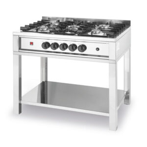 Hendi Gasherd - 5 Kochfelder, offener Unterbau, Kitchen Line, 14,3kW, 900x640x(H)910mm