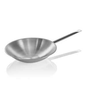 Was Germany Wok COOKWARE 21 mit abgeflachtem Boden, Ø 38 cm, Chromnickelstahl 18/10