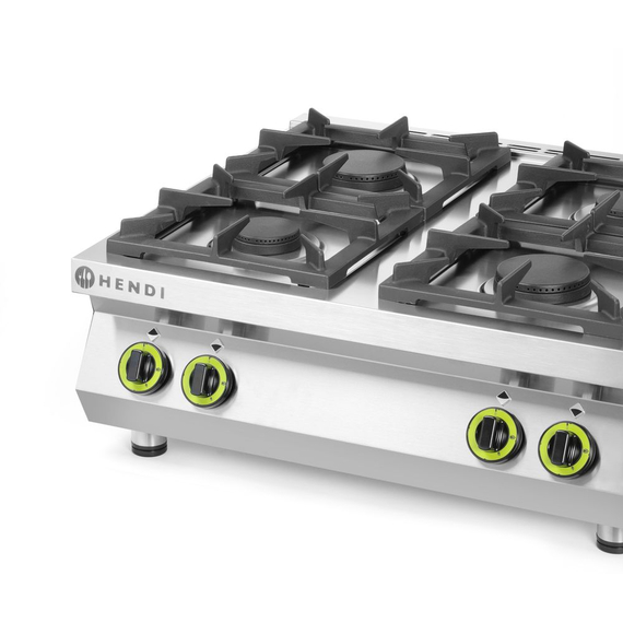 Hendi Gasherd Kitchen Line - 4 Kochfelder, Table-Top, Kitchen Line, 19kW, 800x700x(H)310mm