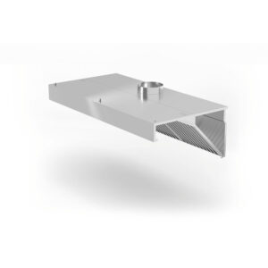 Hendi Wandmontierte Dunstabzugshaube, abgewinkelt, Profi Line, mit LED-Beleuchtung, 1200x700x(H)450mm