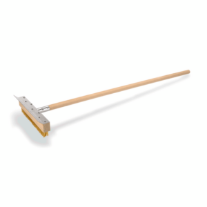Was Germany Reinigungsbürste mit Schaber, 105 cm, mit Messingborsten 3 cm, Holz, Messing