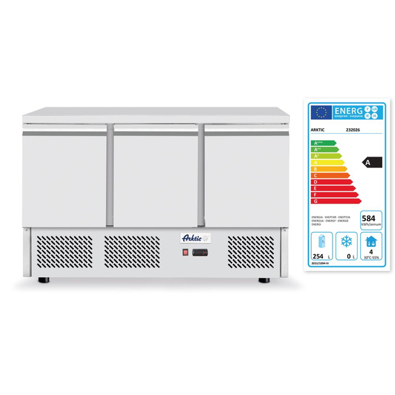Arktic Kühltisch, dreitürig Kitchen Line 380L, 230V/220W, 1375x700x(H)890mm