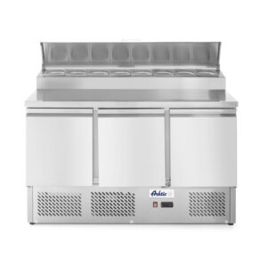 Arktic Kühltisch, dreitürig mit Aufsatz-Kühlvitrine 380 L, 230V/310W, 1365x702x(H)1265mm
