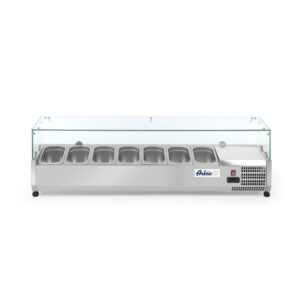 Arktic Aufsatz-Kühlvitrine Gastronorm 1/4, 7x GN 1/4, 230V/180W, 1505x335x(H)460mm