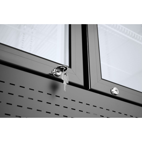 Arktic Rückwandkühlschrank mit hinterleuchteter Blende, zweitürig, 512L, Schwarz, 220-240V/510W, 1120x585x(H)1900mm