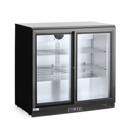 Arktic Kühlschrank hinten mit doppelten Schiebetüren, 158L, Schwarz, 220-240V/160W, 900x520x(H)865mm