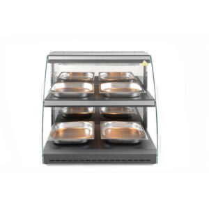 Hendi Warmhaltevitrine mit Quarzheizung, 2 Regalböden, 230V/560W, 650x485x(H)630mm