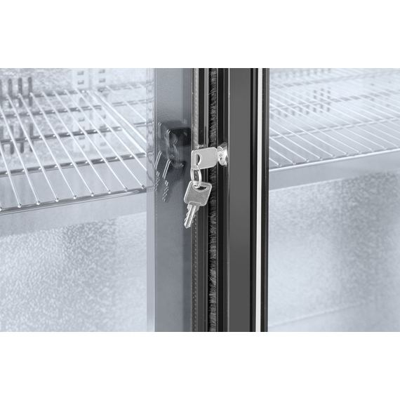 Arktic Kühlschrank hinten mit doppelten Schiebetüren, 158L, Schwarz, 220-240V/160W, 900x520x(H)865mm