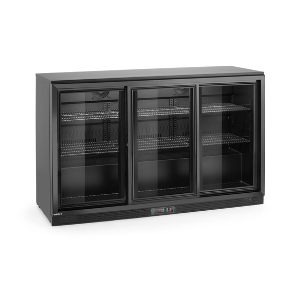 Arktic Kühlschrank mit drei Schiebetüren an der Bar , 308L, Schwarz, 220-240V/160W, 1350x520x(H)865mm