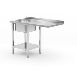 Hendi Tisch mit Spüle, Ablageboden und Platz für Geschirrspüler, links, 1200x700x(H)850mm