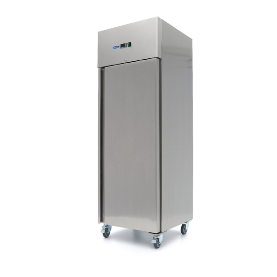 Maxima Gastro Kühlschrank - 400 l - 3 Einstellbare Regale - Rostfreier Stahl - auf Rädern