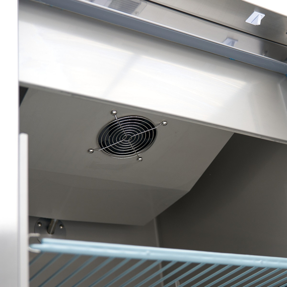 Maxima Gastro Kühlschrank - 400 l - 3 Einstellbare Regale - Rostfreier Stahl - auf Rädern