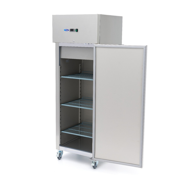 Maxima Gastro Kühlschrank - 400 l - 3 Einstellbare Regale - Rostfreier Stahl - auf Rädern