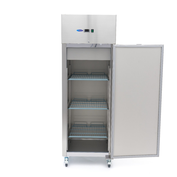 Maxima Gastro Kühlschrank - 400 l - 3 Einstellbare Regale - Rostfreier Stahl - auf Rädern