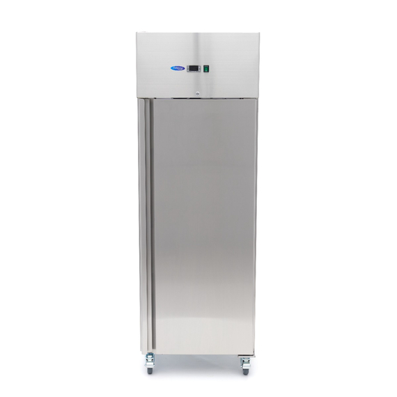 Maxima Gastro Kühlschrank - 400 l - 3 Einstellbare Regale - Rostfreier Stahl - auf Rädern