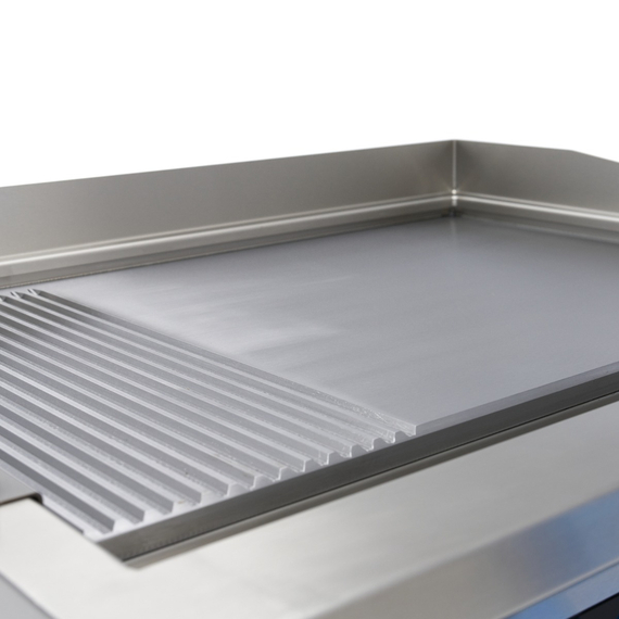Maxima Gastro Induktions-Grillplatte 700 - Glatt & Gerillt - 5.000 W - Doppel