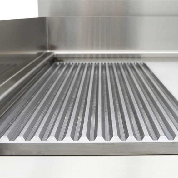 Maxima Gastro Induktions-Grillplatte 700 - Glatt & Gerillt - 10.000 W - Doppel - Mit Untergestell