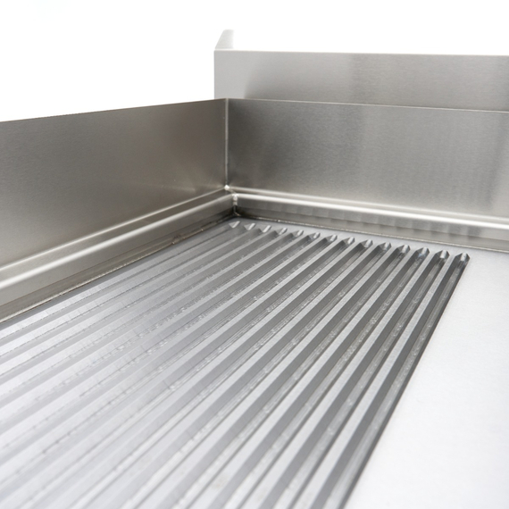 Maxima Gastro Induktions-Grillplatte 700 - Glatt & Gerillt - 10.000 W - Doppel - Mit Untergestell