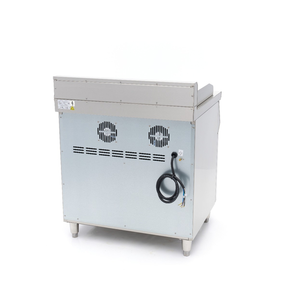 Maxima Gastro Induktions-Grillplatte 700 - Glatt & Gerillt - 10.000 W - Doppel - Mit Untergestell