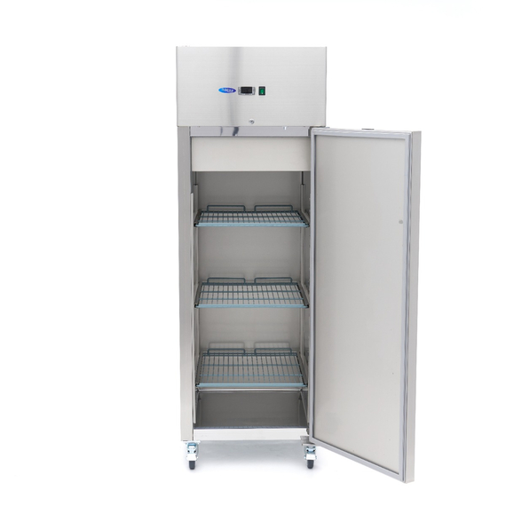 Maxima Gastro Kühlschrank - 600 l - 3 Einstellbare Regale (2/1 GN) - Rostfreier Stahl - auf Rädern