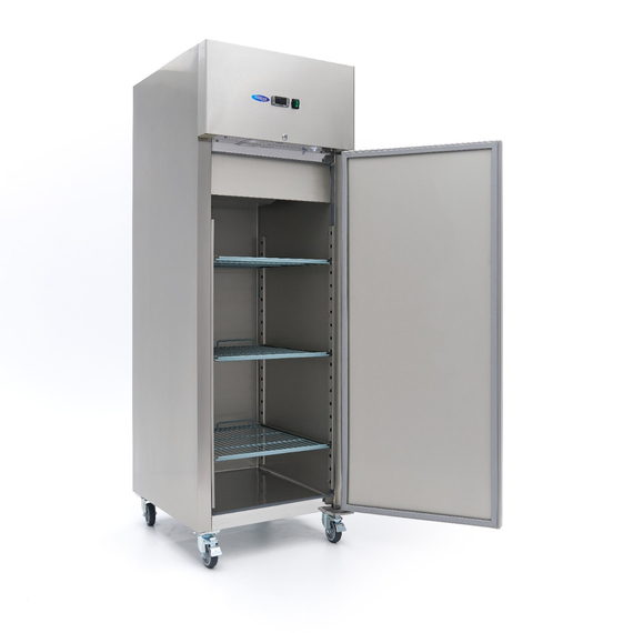 Maxima Gastro Kühlschrank - 600 l - 3 Einstellbare Regale (2/1 GN) - Rostfreier Stahl - auf Rädern