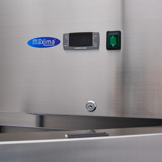 Maxima Gastro Kühlschrank - 600 l - 3 Einstellbare Regale (2/1 GN) - Rostfreier Stahl - auf Rädern