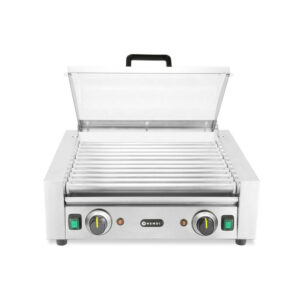 Hendi Rollengrill - 2 Zonen mit Energiesparabdeckung, 11 Rollen, 220-240V/980W, 566x527x(H)259mm