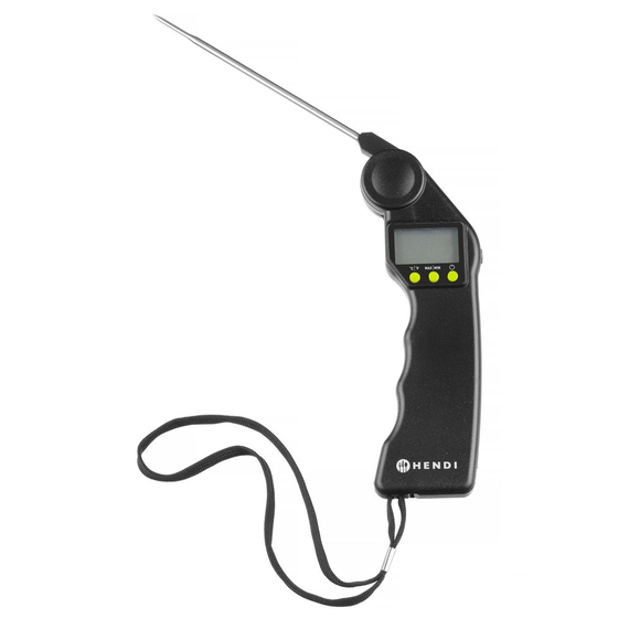 Hendi Digitales Thermometer mit klappbarer Sonde, Schwarz, 160x55x(H)20mm