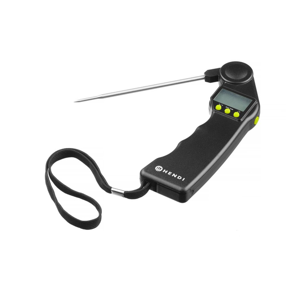 Hendi Digitales Thermometer mit klappbarer Sonde, Schwarz, 160x55x(H)20mm