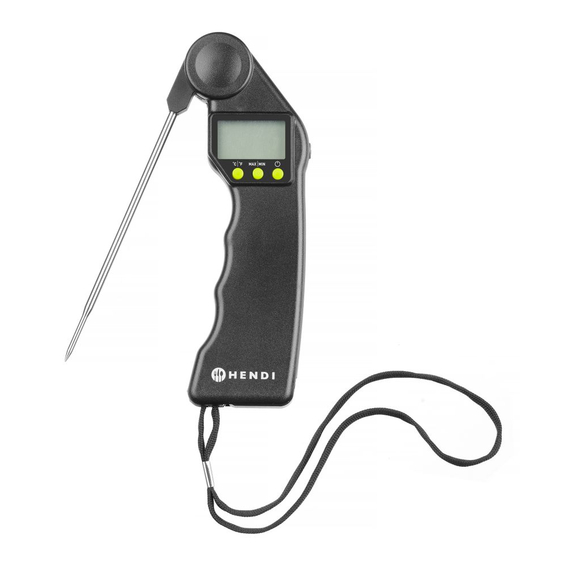 Hendi Digitales Thermometer mit klappbarer Sonde, Schwarz, 160x55x(H)20mm
