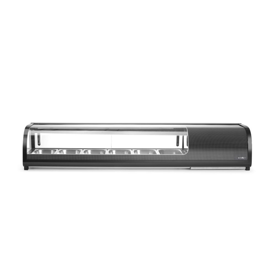 Arktic Sushi-Vitrine, Im Lieferumfang enthalten: 6x GN 1/3 (H) 40 mm., GN 1/3, Schwarz, 220-240V/190W, 1529x426x(H)296mm