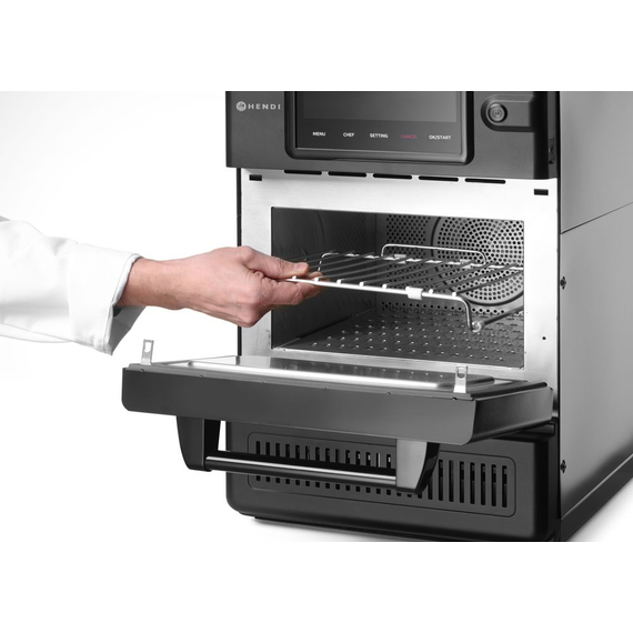 Hendi Hochgeschwindigkeits-Backofen CombiTurbo, 18L, Schwarz, 230V/3000W, 402x735x(H)608mm