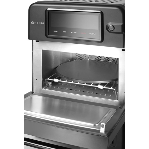 Hendi Hochgeschwindigkeits-Backofen CombiTurbo, 18L, Schwarz, 230V/3000W, 402x735x(H)608mm