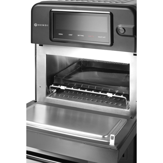 Hendi Hochgeschwindigkeits-Backofen CombiTurbo, 18L, Schwarz, 230V/3000W, 402x735x(H)608mm