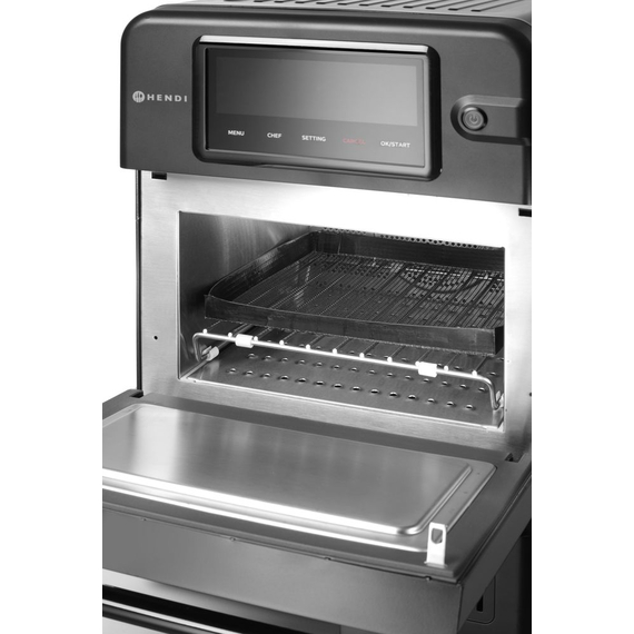 Hendi Hochgeschwindigkeits-Backofen CombiTurbo, 18L, Schwarz, 230V/3000W, 402x735x(H)608mm