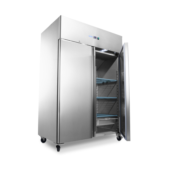 Maxima Gastro Kühlschrank - 1200 l - 6 Einstellbare Regale (2/1 GN) - auf Rädern - inkl. Regale